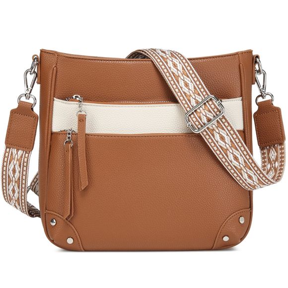 Leather Crossbody Bags Crossbody Purses With Wide :') - Picture 1 of 7